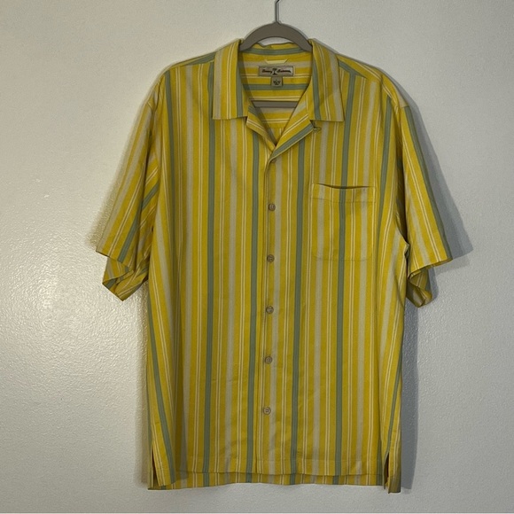 Tommy Bahama ~ Silk short sleeve untucked button up shirt Men’s size L - Picture 8 of 8